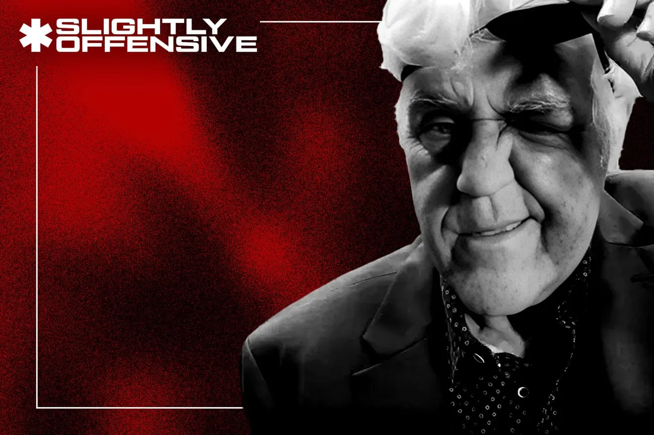 jay leno bruised face swollen eye, falling down hill