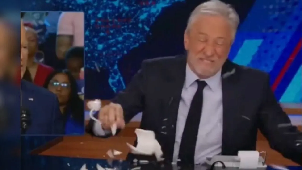 Jon Stewart Cuts Hand Open After Smashing Coffee Cup During DOGE Rant