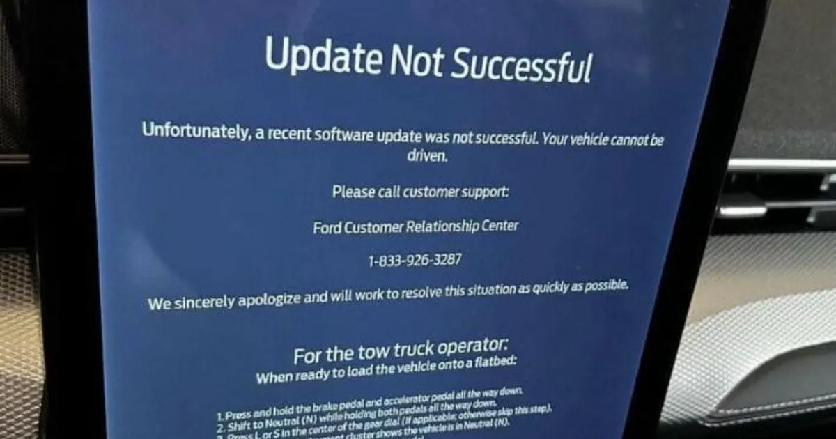 The New Blue Screen Of Death? “Your Vehicle Cannot Be Driven”