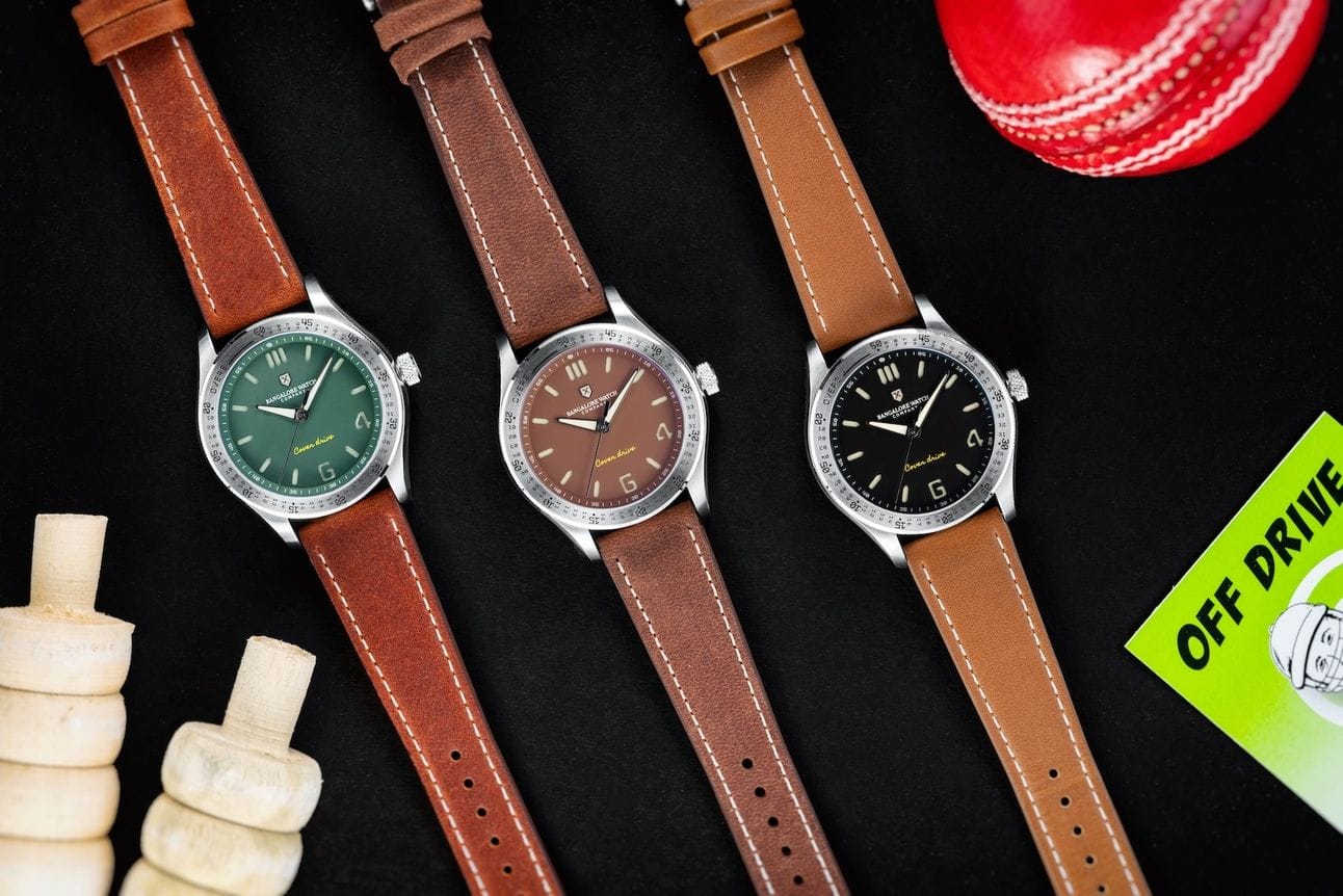 The Cover Drive, a subtle nod to India’s cricket obsession, features a green dial and cricket-inspired bezel