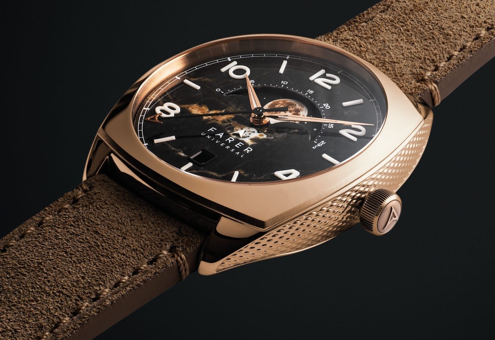 Farer Brings Back the Stratton With a Laser-Etched Moon and an Iron-Veined Stone Dial