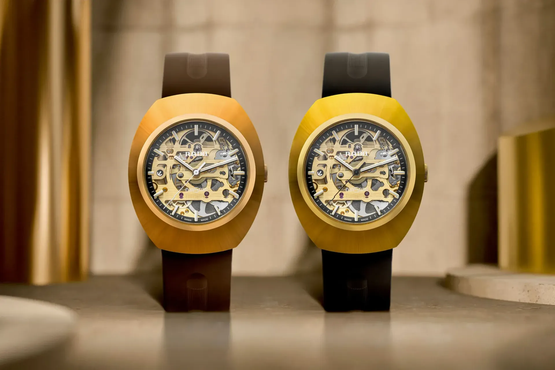 Rado Gilds the DiaStar Original Skeleton in Yellow and Rose for Autumn