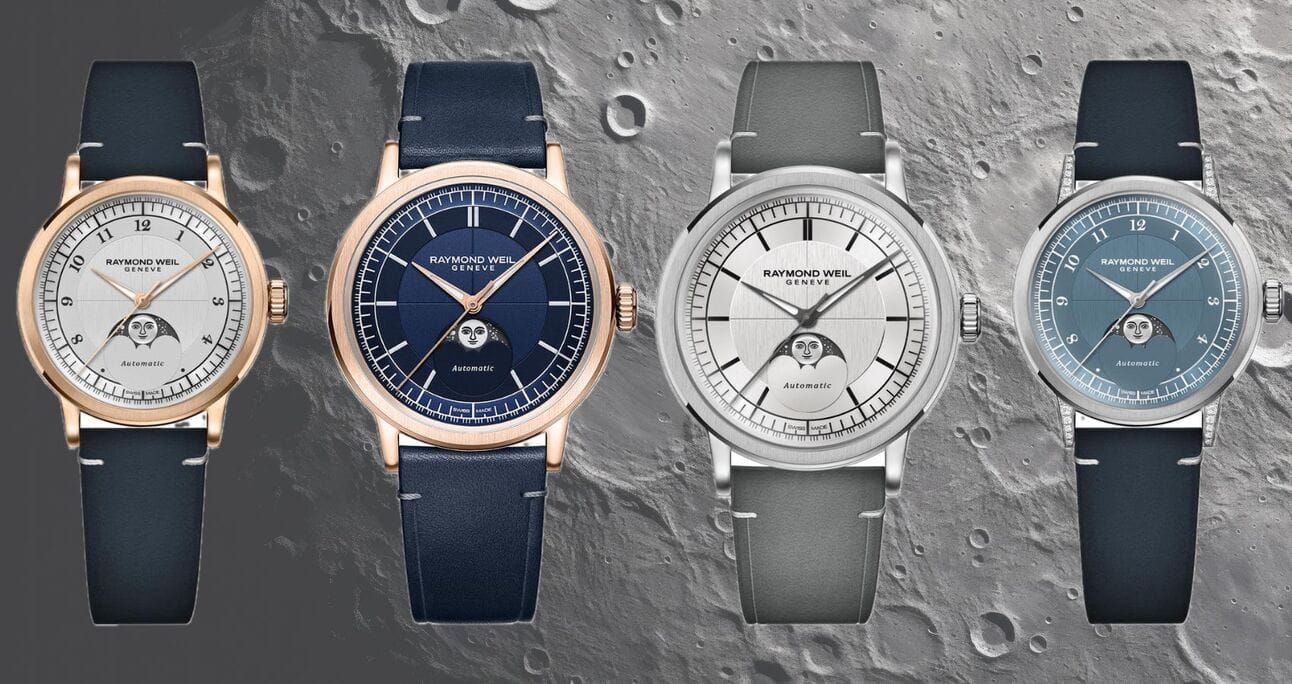 Raymond Weil Releases Four Beautiful Millesime Moon Phase Watches; New Depancel Automatic Allure Chrono; Vaer Expands R1 Line; And Speake-Marin's Monochromatic Ripples Infinity Date