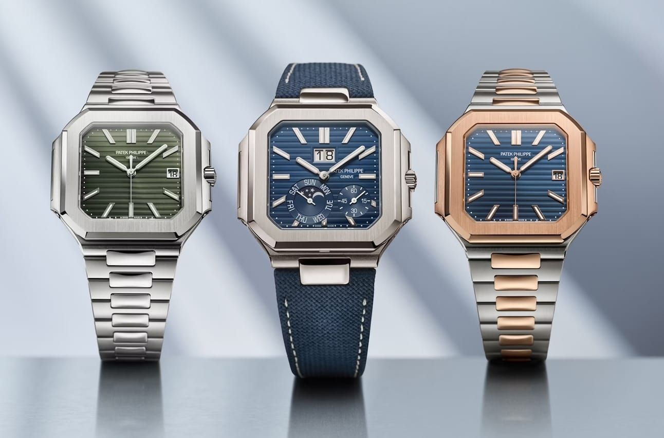 Patek Philippe Launches The Cubitus, First New Model Since 1997; Nomos Adds Touch Of Gold To Orion and Tangente; Frederique Constant's Green Worldtimer; Fears And Garrick Team Up Again; New Urwerk
