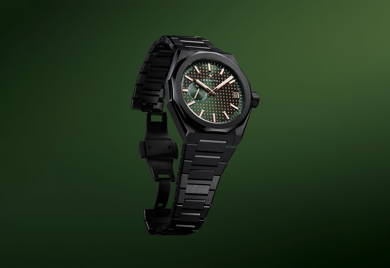 Zenith Pays Tribute To The Americas With Black, Green, Gold Defy Skyline; A Denim-Inspired Seiko 5; Zodiac Adds Stone Dials To Super Sea Wolf; Awake Goes To Vietnam; Bucherer's Vintage Worldtimer