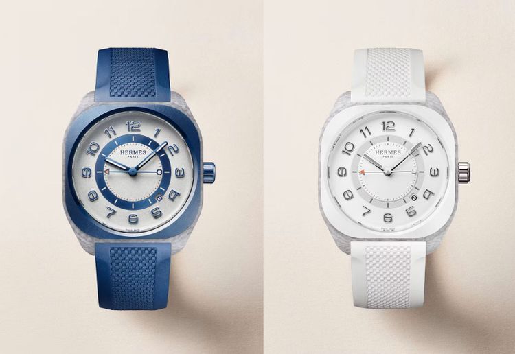 Hermès Brightens the H08 Composite With Blanc Chantilly and Bleu de Malte Versions