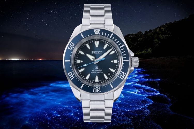 Seiko Takes Inspiration From Blue Glow Of Bioluminescent Plankton For The Blue Tears Samurai