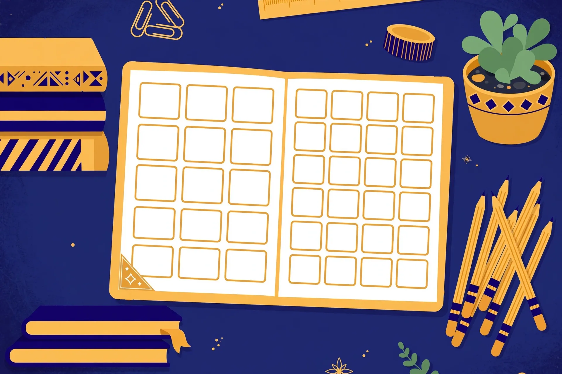 Weekly lesson planner with books