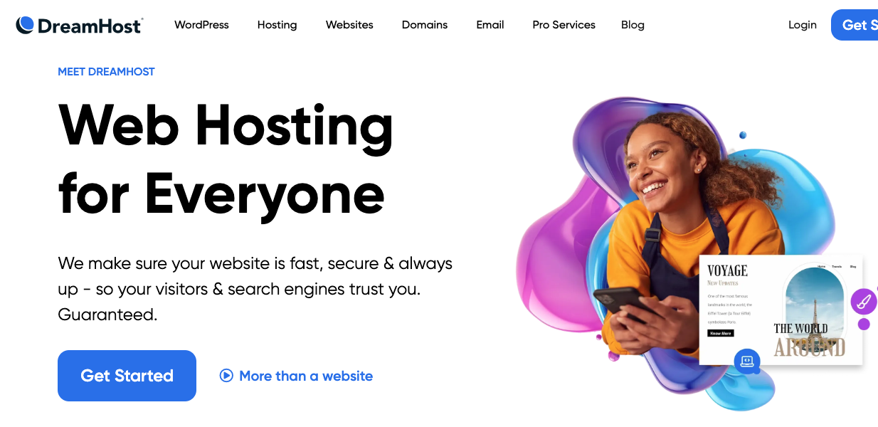 DreamHost Coupon: Its login page of DreamHost