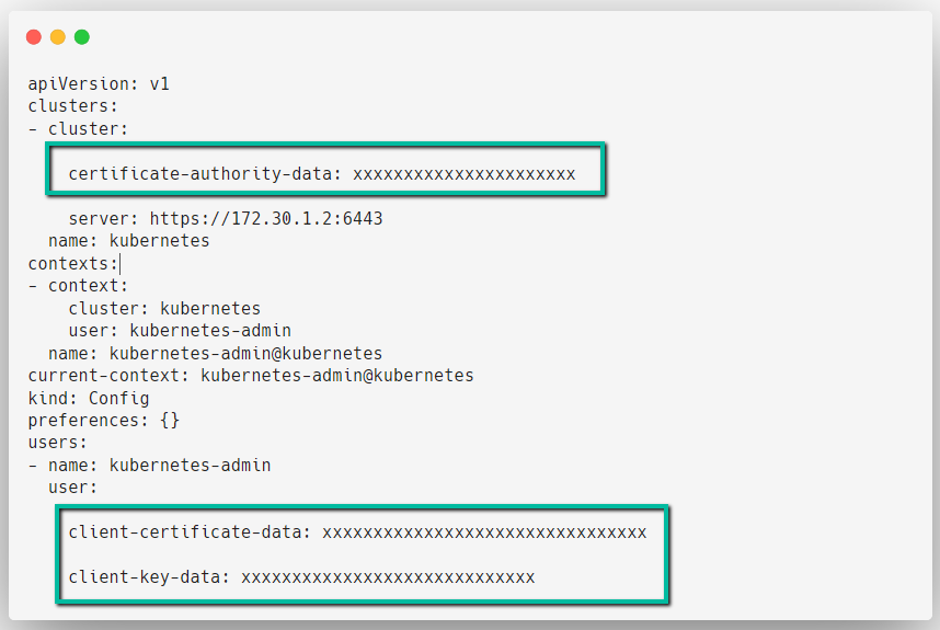 kubernetes admin kubeconfig