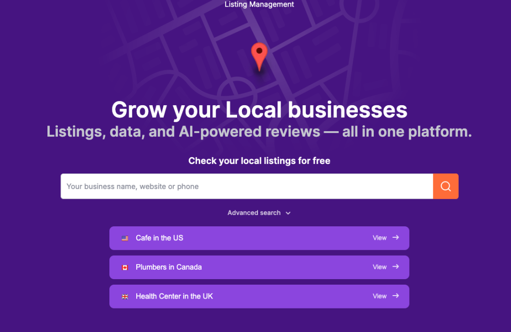 Semrush listing management
