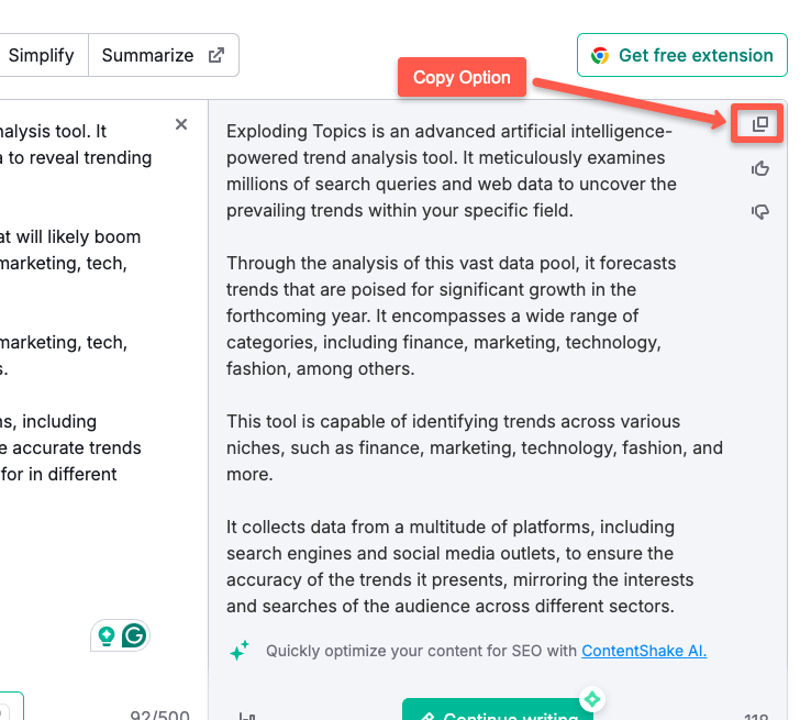 If everything is ok, click 'Copy' and paste it on your platform.