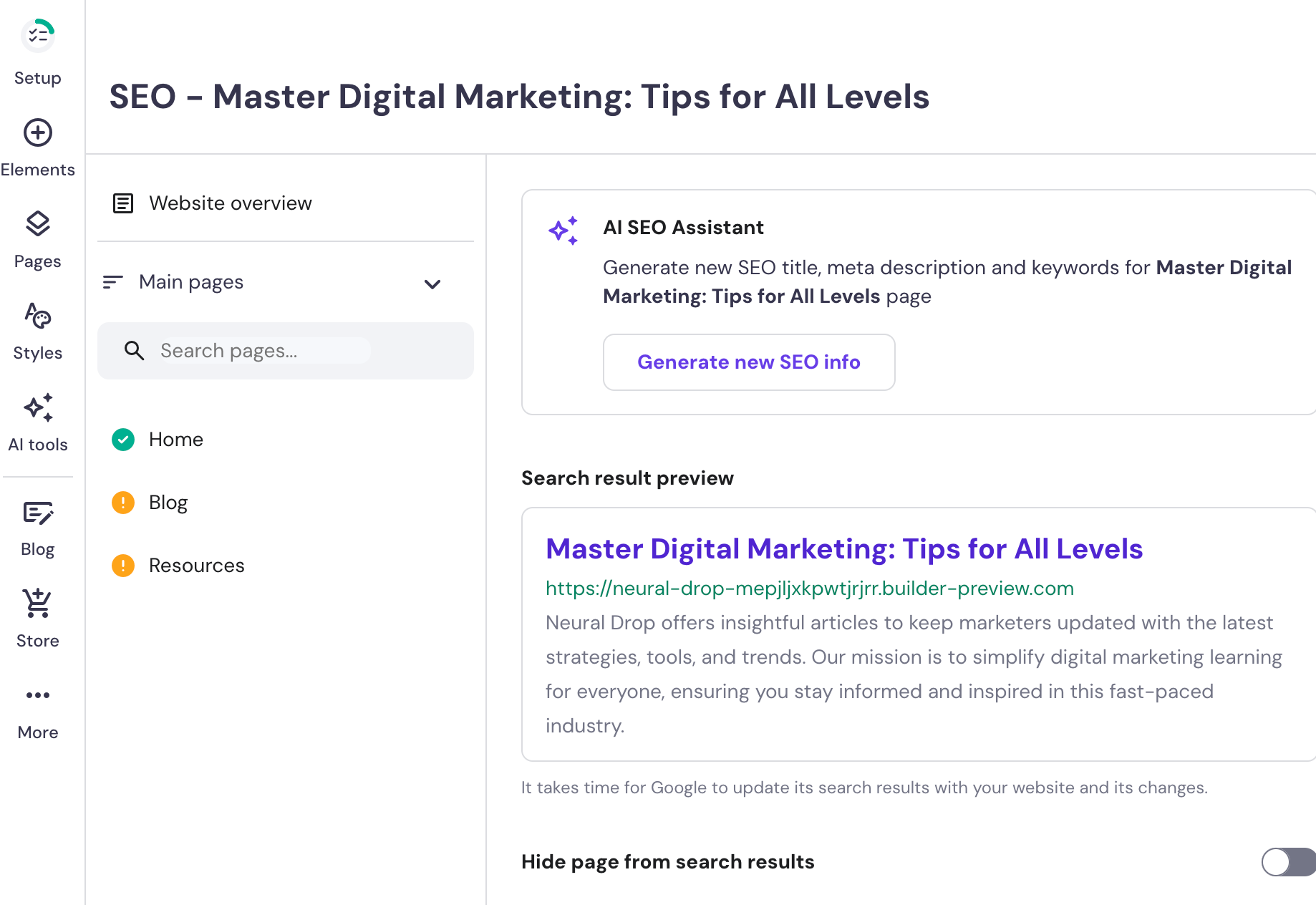 SEO Settings(Optimization)