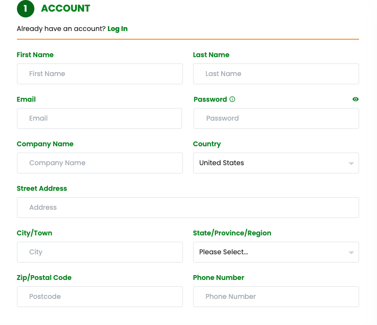 enter user details to purchase the A2 hosting