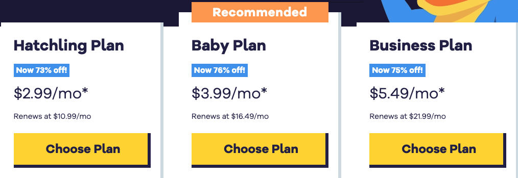 choose the HostGator plan with the discount