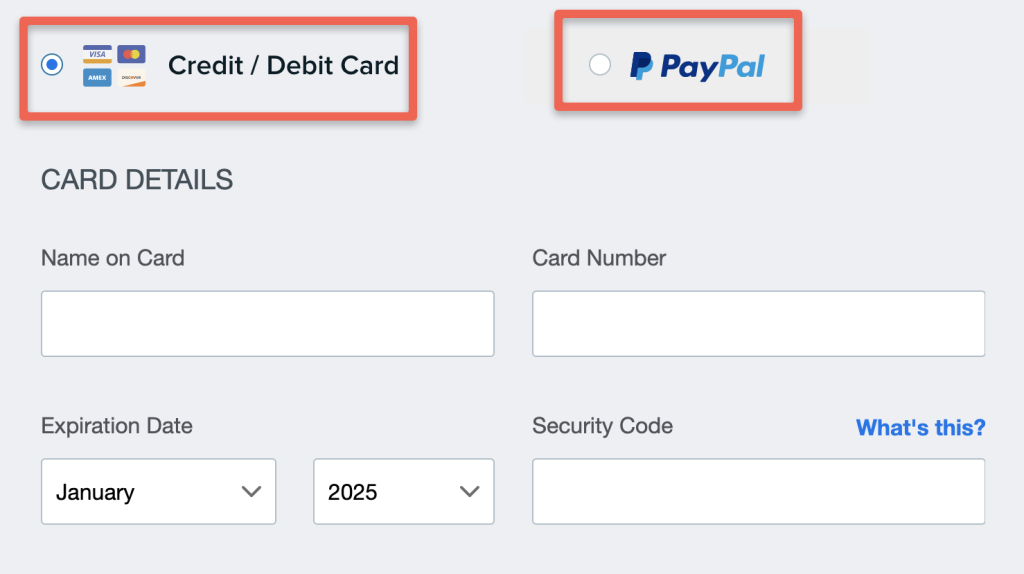 To purchase DreamHost hsoting coupon, user have to fill the card details or PayPal