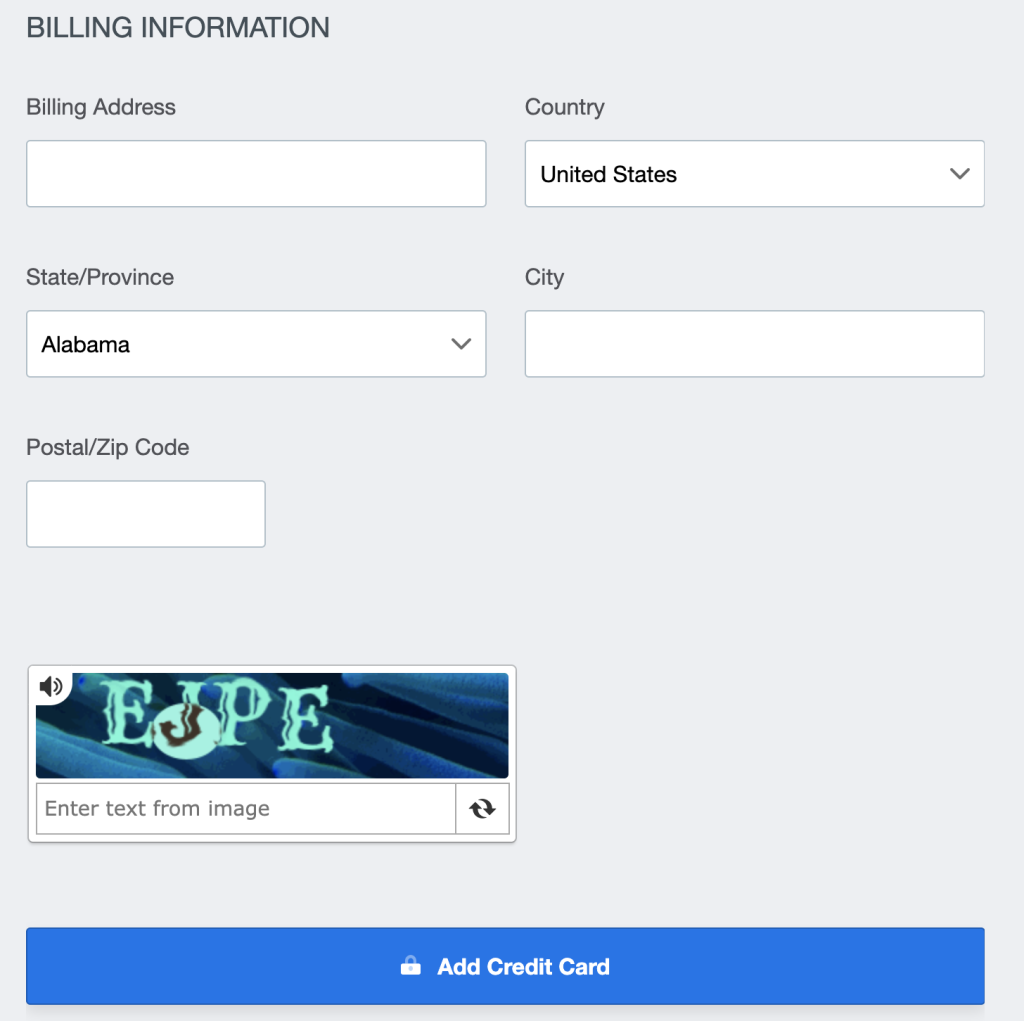 User need to fill the billing address