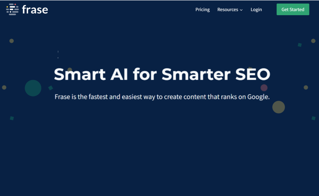 Frase.io review: login page for frase,io