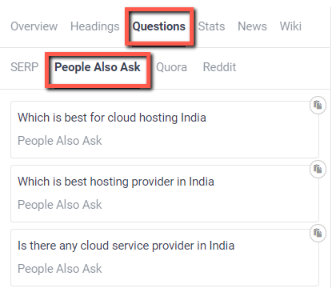 Example: search queries by viewers, in SERP