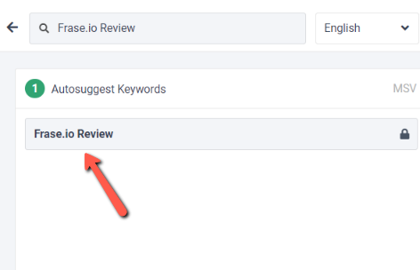 Example: Outline builder in frase,io. example of first step to do in this tool