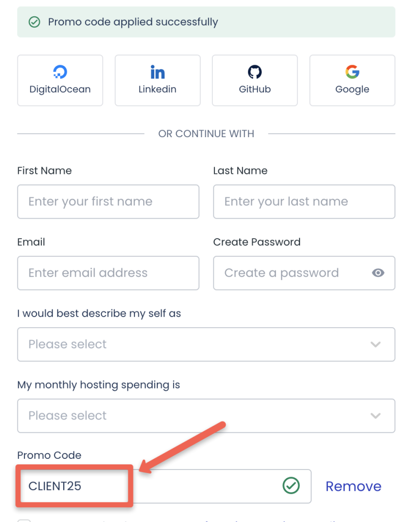 Get 25% discount on cloudways managed cloud hosting.   Cloudways Promo Code: CLIENT25