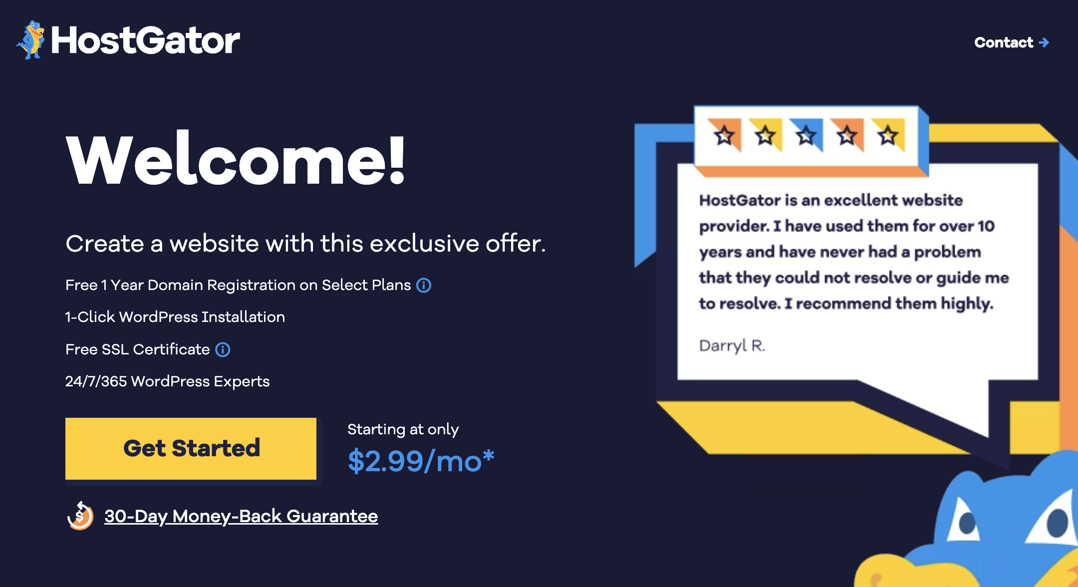 Web hosting deals: HostGator discount page