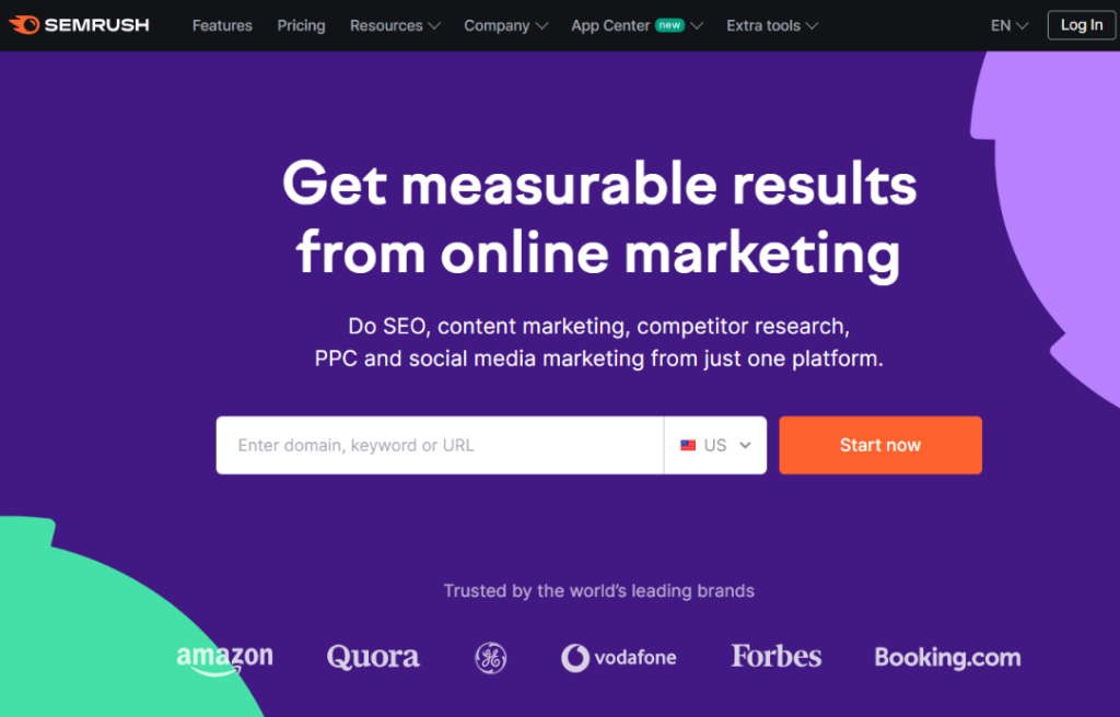 Semrush review: Login page of semrsuh