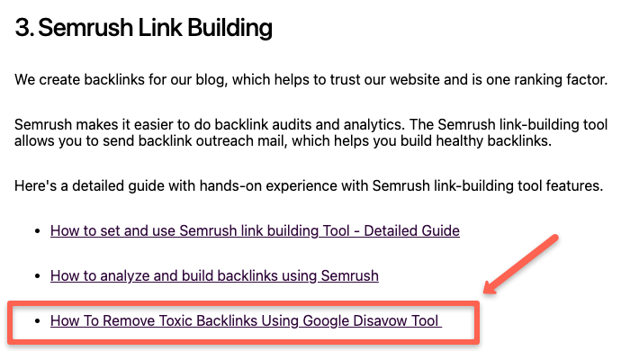 remove toxic backlinks using semrush and Google Disavow tool: Here is a complete guide