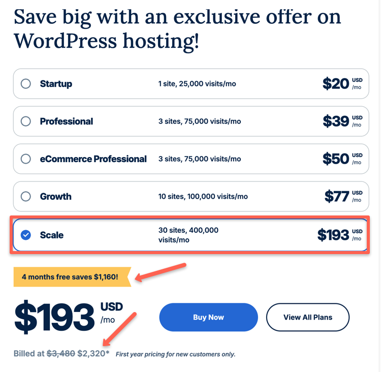 WP Engine coupon code:WP Engine offers 33.33% on its scale plan and the user can save upto $1,160 for a year, and its only for first year