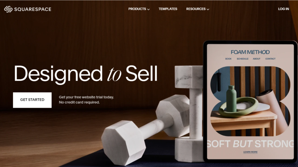 Squarespace review: It is the login page of Squarespace