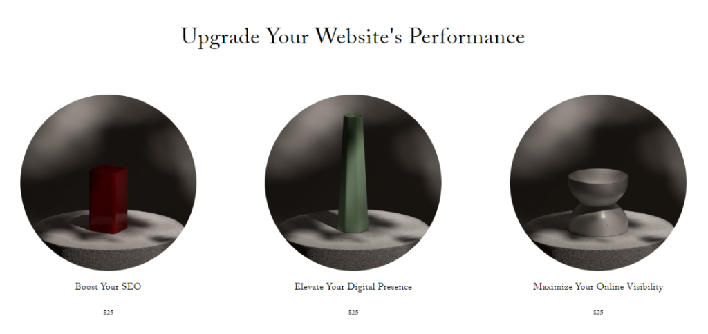 Squarespace review: this the template I created to show as an example for readers