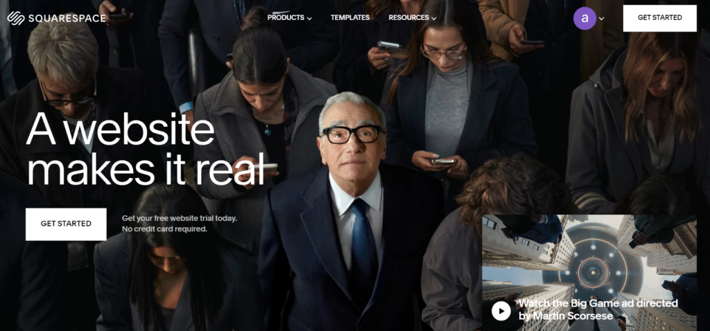 Squarespace review: I'm going to create a template and this is my login page of Squarespace