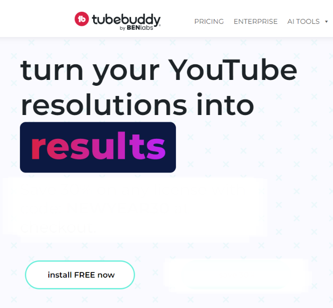 TubeBuddy review: Login page of tubebuddy