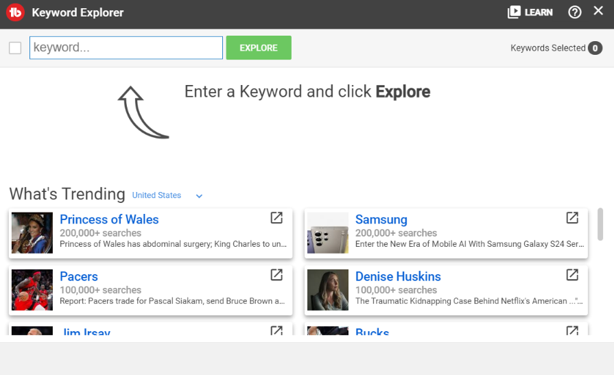 tubebuddy review : this is the keyword explorer tool in tubebuddy