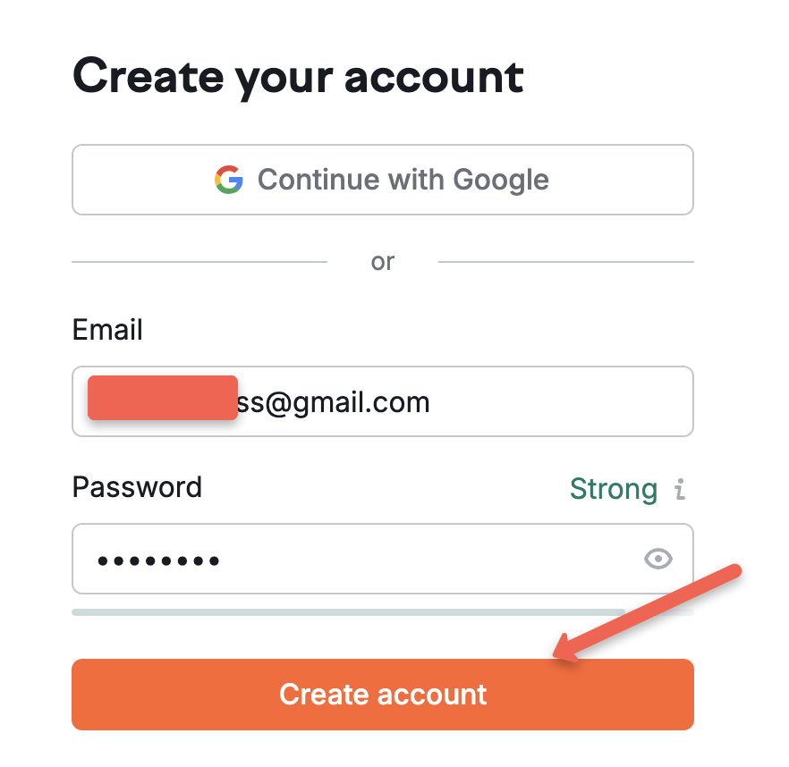 Semrush coupon: Enter your email and password to create an account.