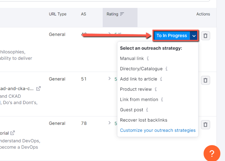 On the right side, you will find the term 'To In Progress'. Click it or click the arrow to see the options. Like,  for what purpose do you want to send the mail? Options are shown in the image.