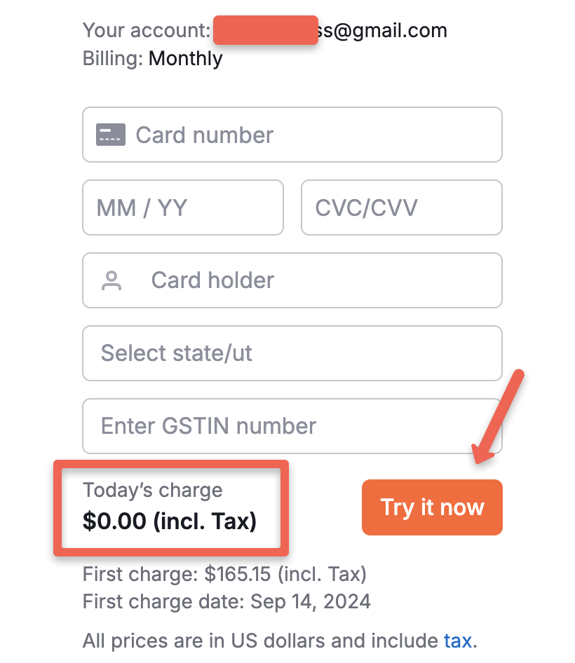 Semrush coupon: Enter your account details; it charges zero cash for claiming a free trial. After entering the details, click the 'Try it now' button.