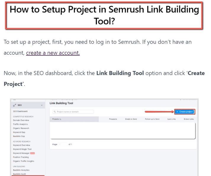 Remove toxic backlinks: Before you start to do a backlink audit, you should create a project to audit the backlinks.