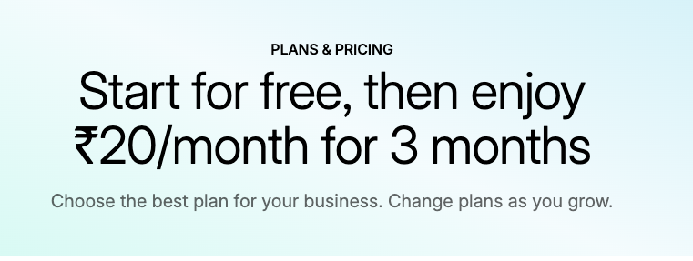 Shopify Coupon: Shopify is offering free trial, and first 3 months only for 20 rupees/month