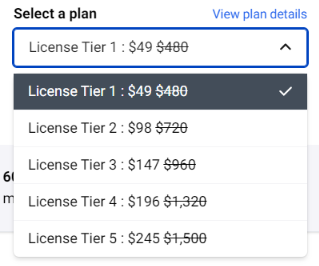 Selec the tier based on the user need