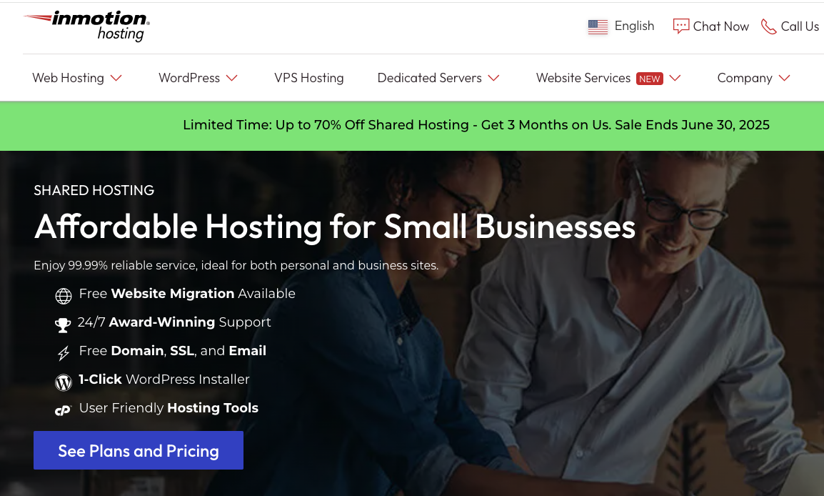 Web hosting deals: InMotion hosting discount page