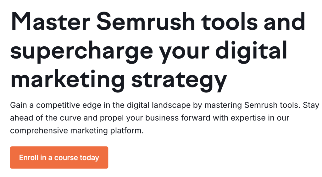Free Semrush Tool Course in Semrush Academy