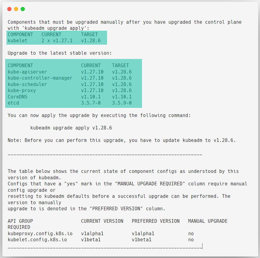 kubeadm upgrade plan