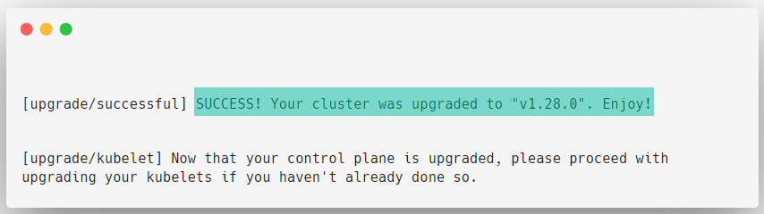 kubeadm upgrade success