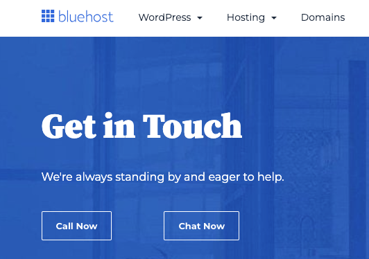 Bluehost customer support page