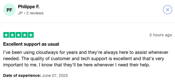Cloudways user review