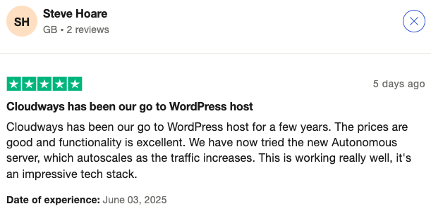 Cloudways user review