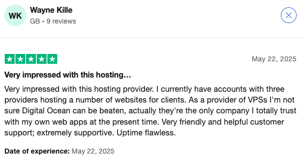 DigitalOcean user review