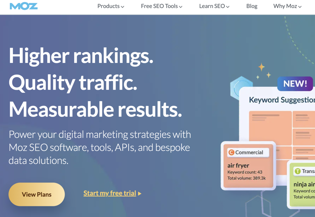 Semrush alternative: Moz login page