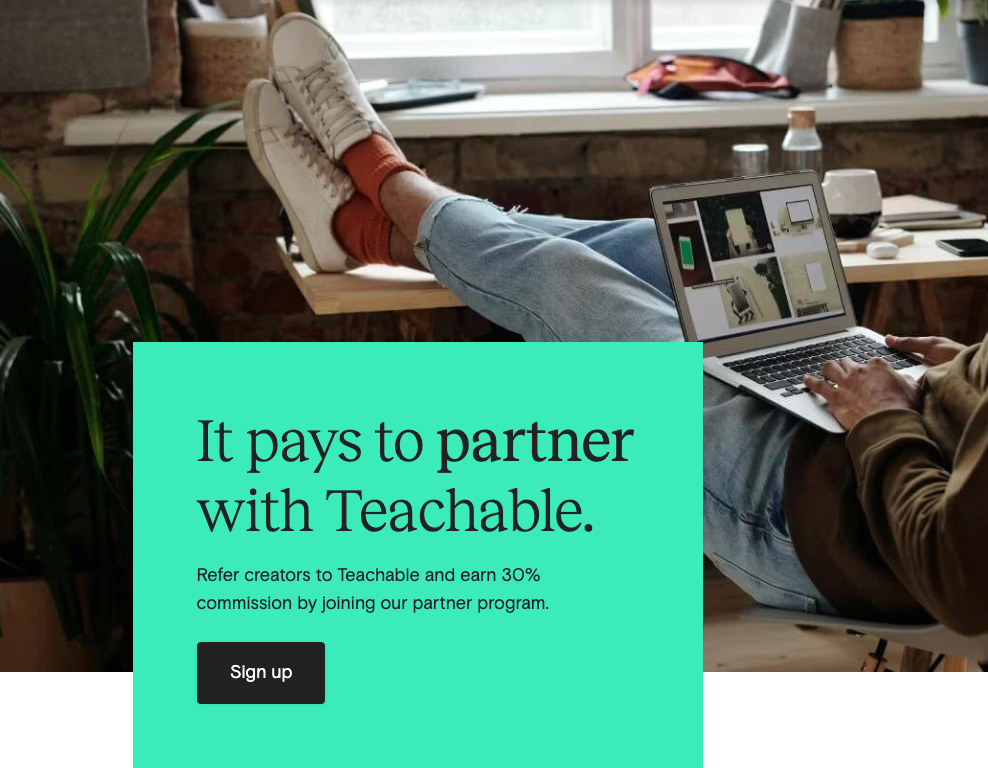 Affiliate programs: Semrush affiliate program signup page